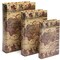 Juvale Fake Books Set, Decorative Books with Secret Compartment in Map Design (3-Piece)